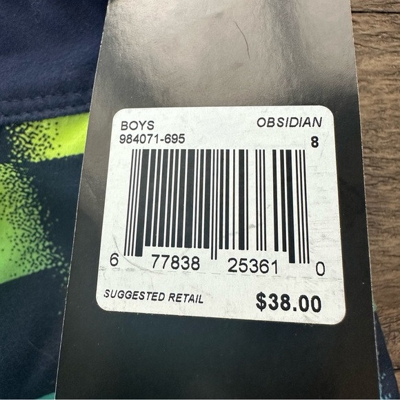 NWT Hurley Boys 8 / 24 waist Obsidian check print board shorts Swimwear New - Picture 2 of 5